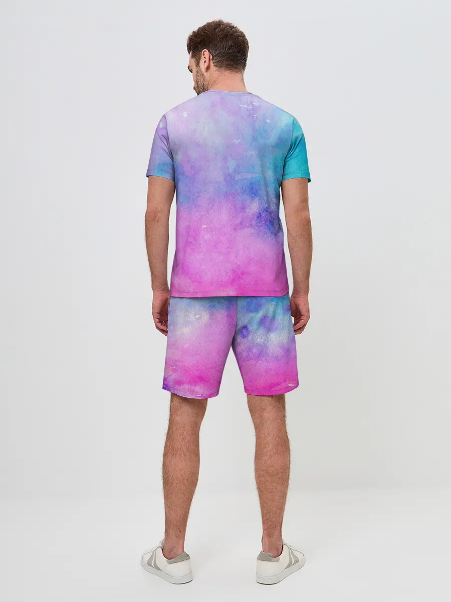 Мужской костюм с шортами / Акварельные пятна