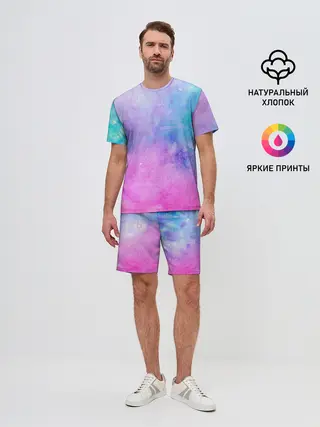 Мужской костюм с шортами / Акварельные пятна