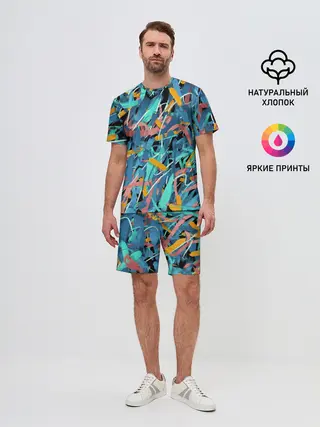 Мужской костюм с шортами / Яркие краски