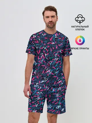 Мужской костюм с шортами / Кристаллы и линии