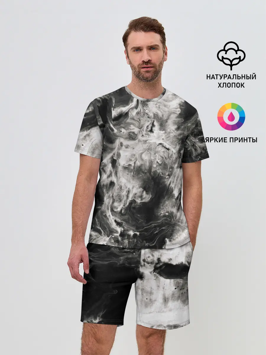 Мужской костюм с шортами / Мрамор