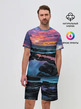 Мужской костюм с шортами / Закат