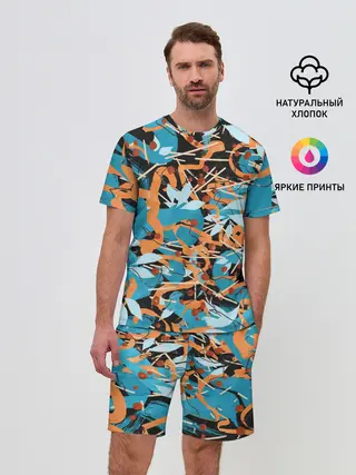 Мужской костюм с шортами / Яркие линии