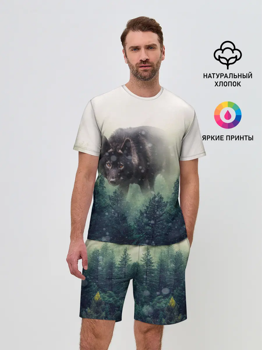 Мужской костюм с шортами / Волк