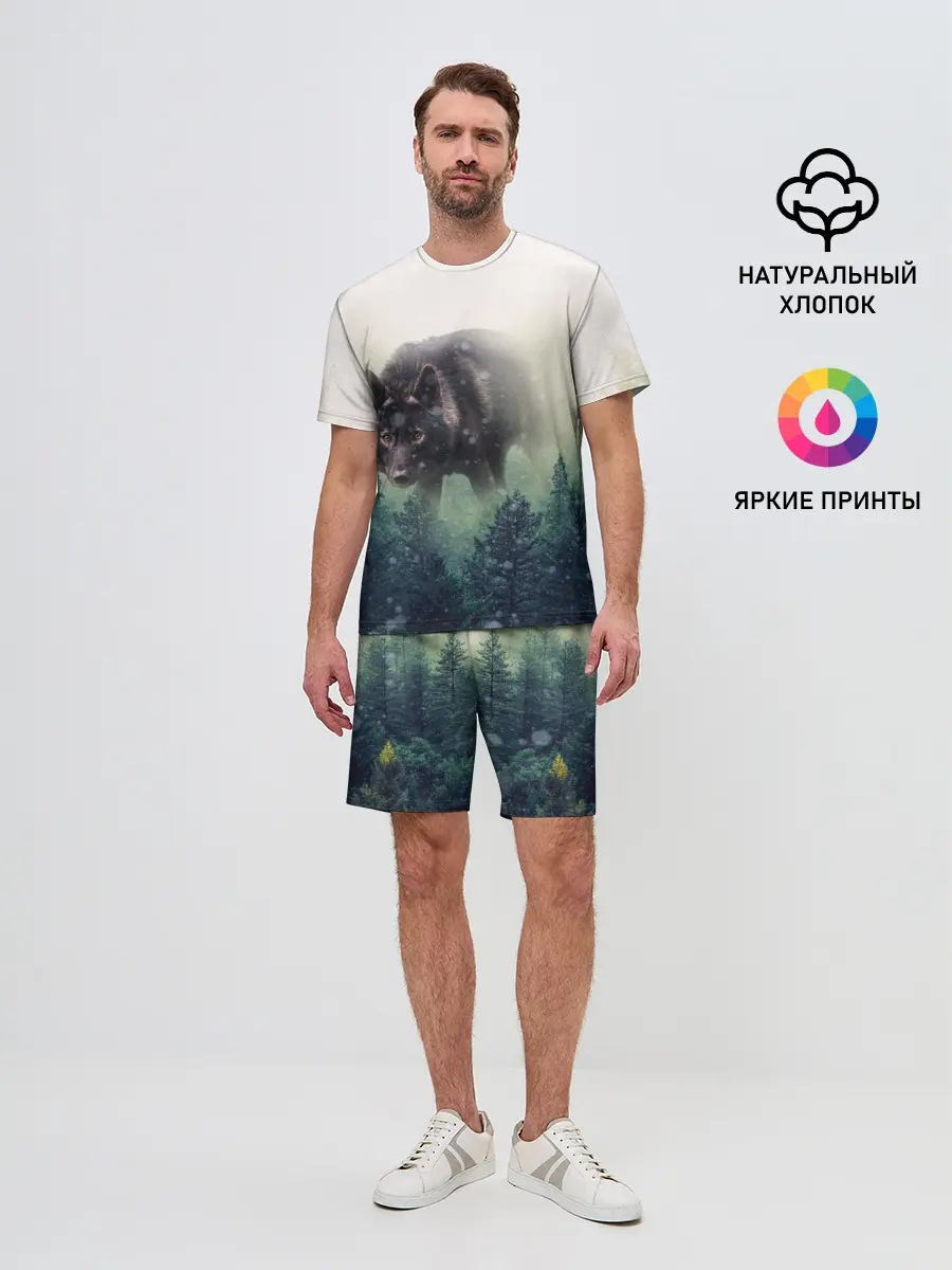 Мужской костюм с шортами / Волк