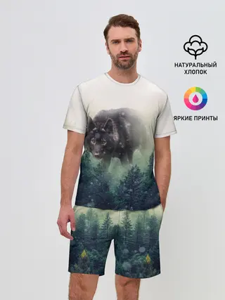 Мужской костюм с шортами / Волк