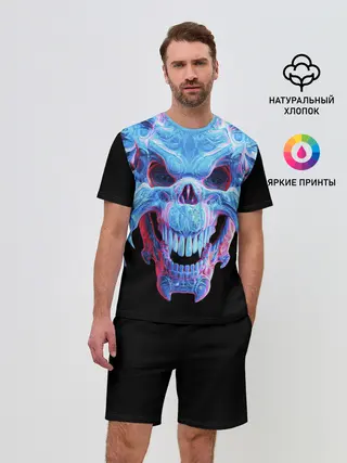 Мужской костюм с шортами / Череп Психоделика