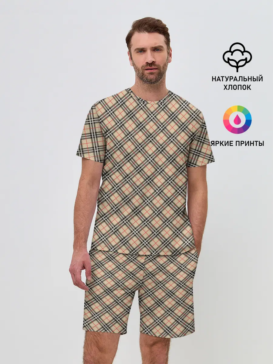 Мужской костюм с шортами / Костюм в клетку