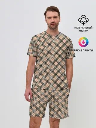 Мужской костюм с шортами / Костюм в клетку