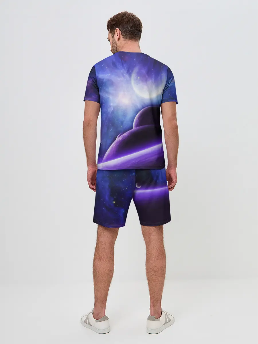 Мужской костюм с шортами / Неоновый Космос
