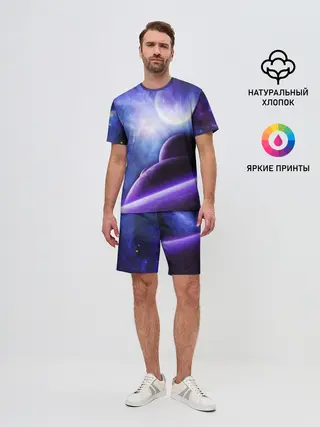 Мужской костюм с шортами / Неоновый Космос