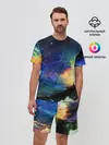 Мужской костюм с шортами / Космические краски