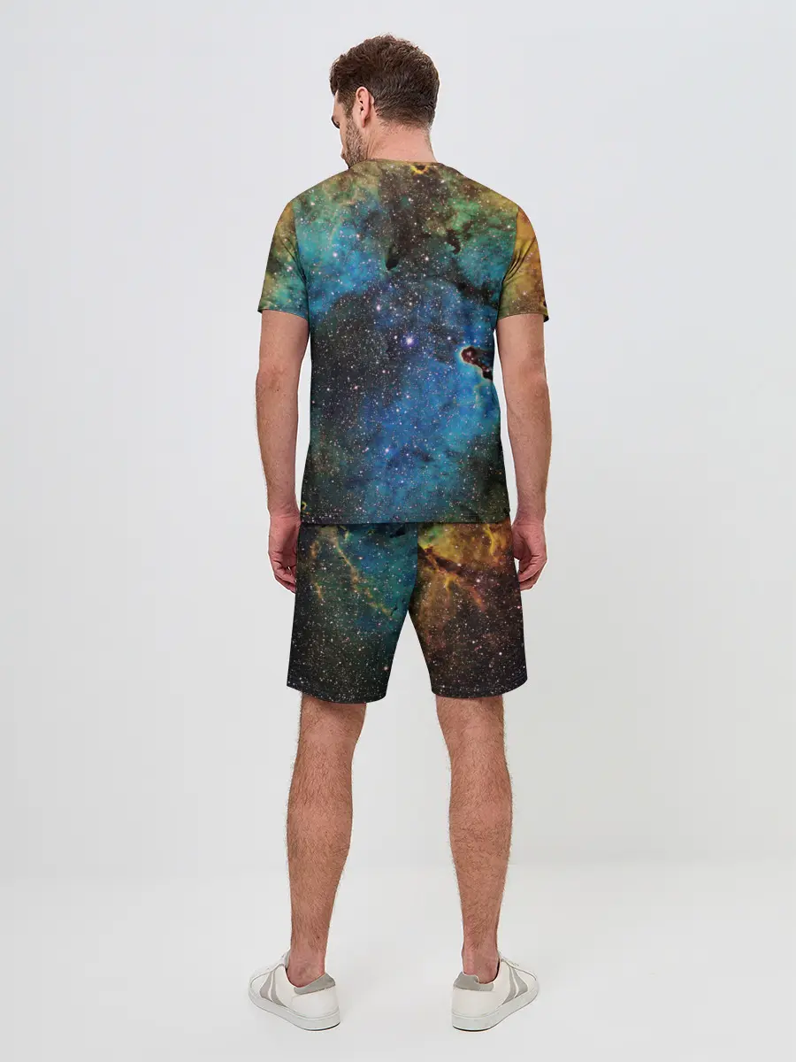 Мужской костюм с шортами / Туманный космос