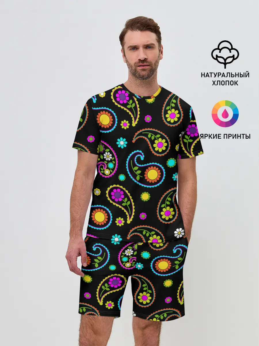 Мужской костюм с шортами / ЦВЕТЫ