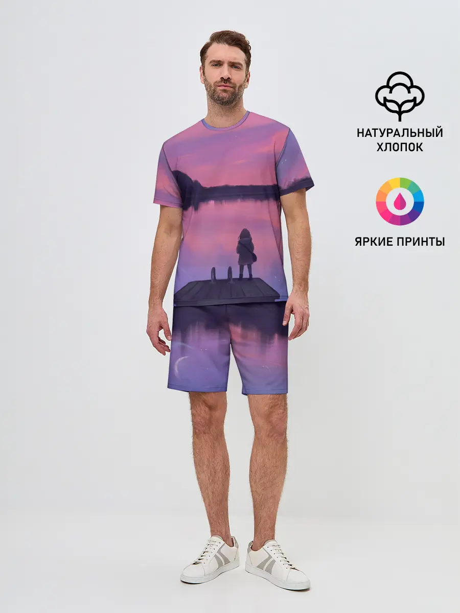 Мужской костюм с шортами / Закат Солнце