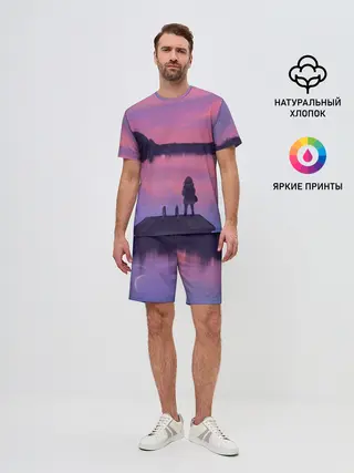 Мужской костюм с шортами / Закат Солнце
