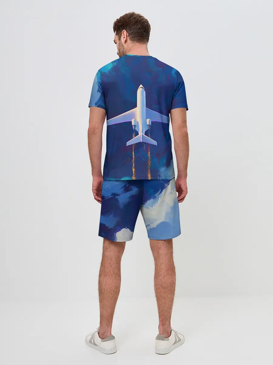 Мужской костюм с шортами / Самолёт на небе
