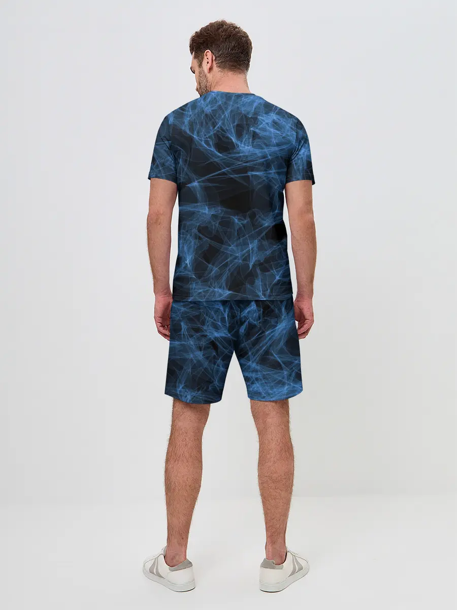 Мужской костюм с шортами / Синяя паутина