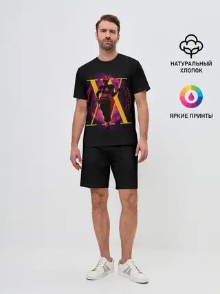 Мужской костюм с шортами / HH желтый на розовом