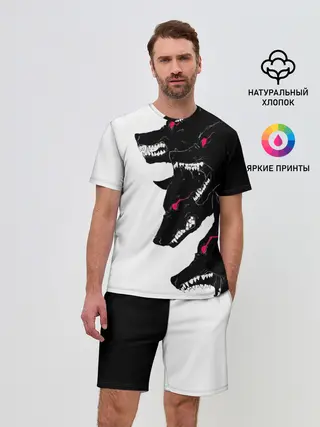 Мужской костюм с шортами / Волки