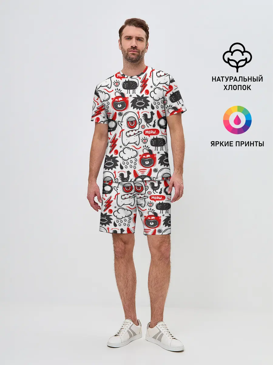 Мужской костюм с шортами / Pop art