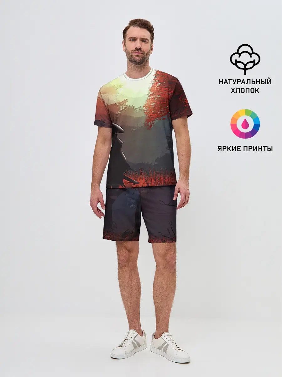 Мужской костюм с шортами / Самурай