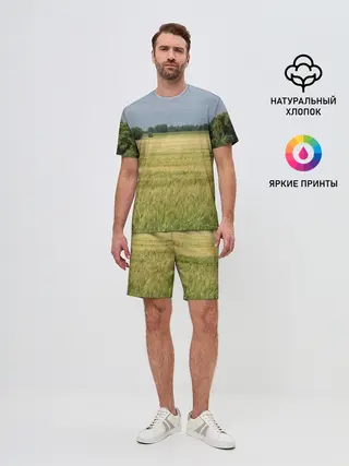 Мужской костюм с шортами / Пшеничное поле