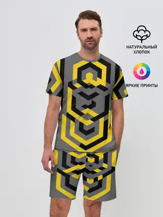 Мужской костюм с шортами / Геометрия узор
