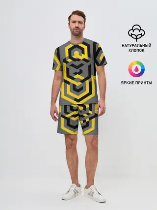 Мужской костюм с шортами / Геометрия узор