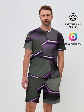 Мужской костюм с шортами / Neon light