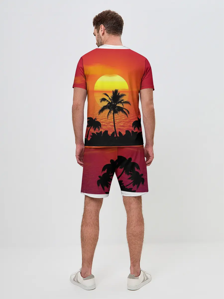Мужской костюм с шортами / Пальмы на фоне моря