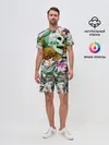 Мужской костюм с шортами / Череп в цветах