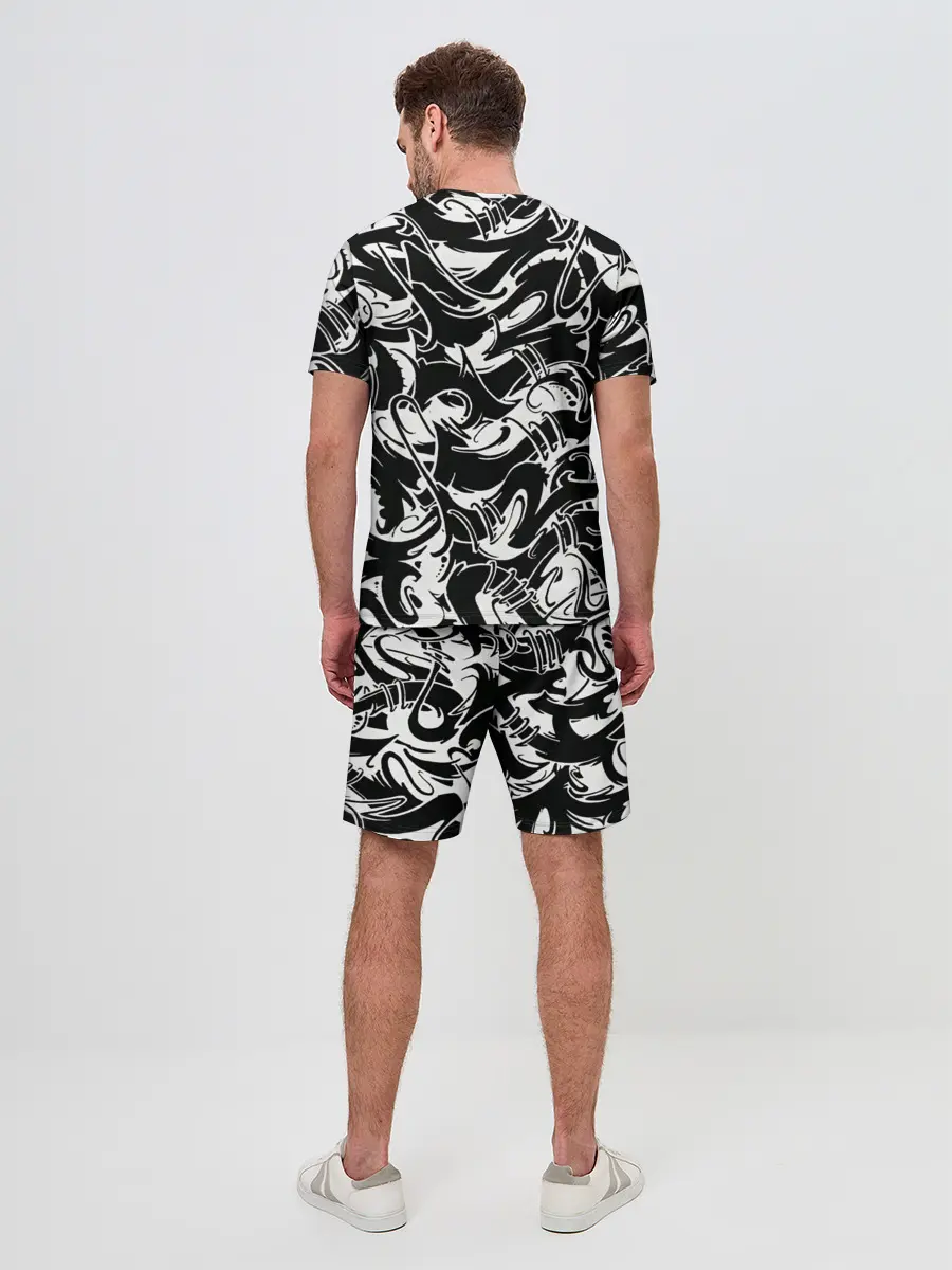 Мужской костюм с шортами / Tattoo | BlackWhite