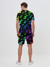 Мужской костюм с шортами / Радужный Паттерн Лого ДжоДжо