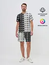 Мужской костюм с шортами / Логотип джо джо паттерн черно-белый