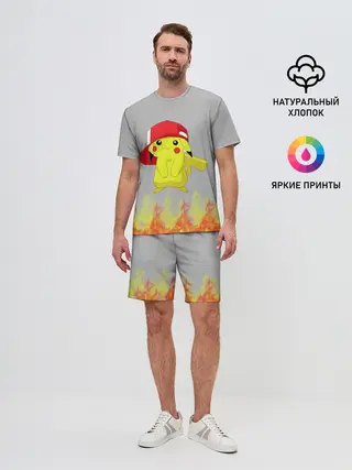 Мужской костюм с шортами / Пикачу