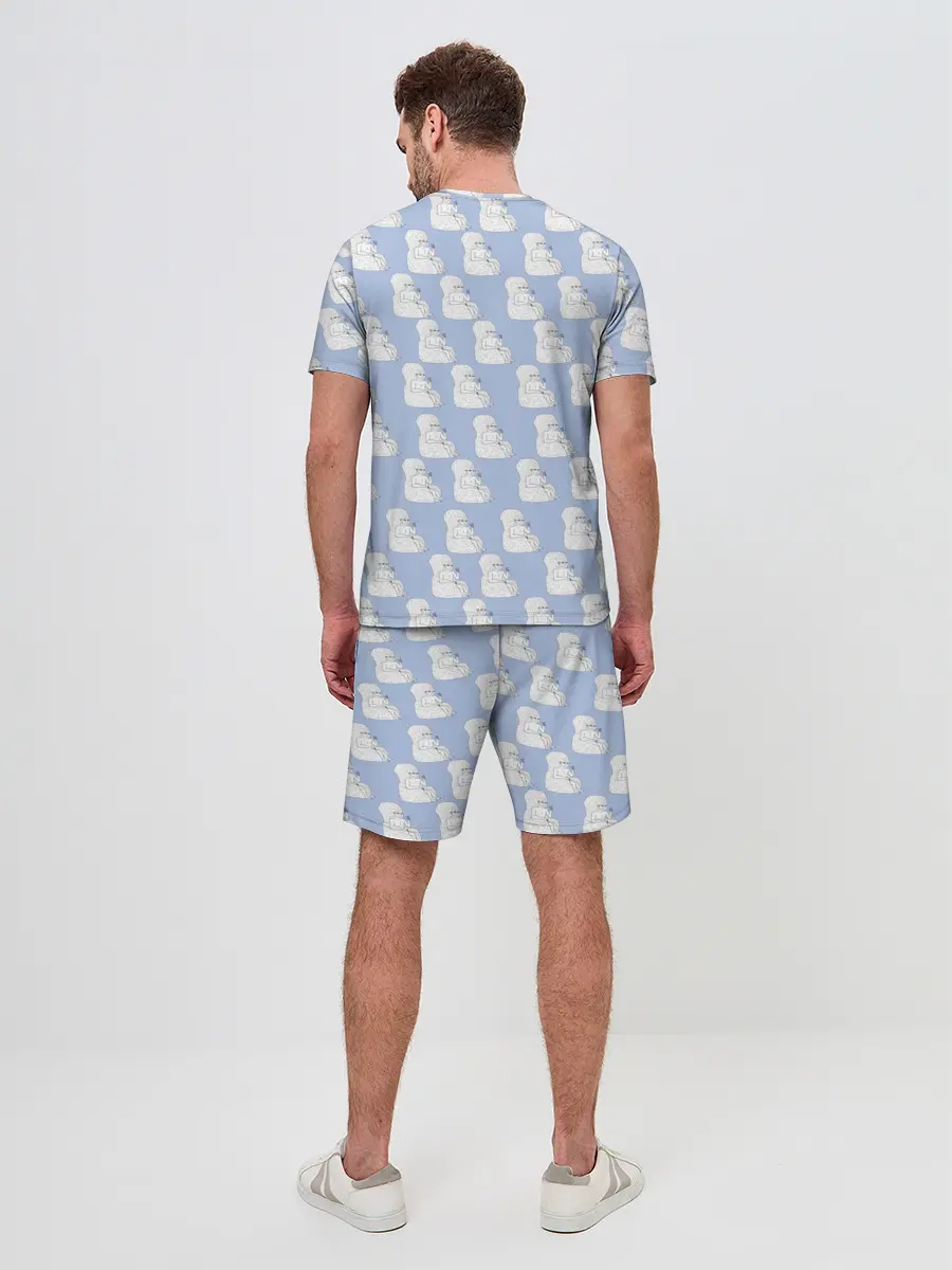 Мужской костюм с шортами / Голубой мегамозг