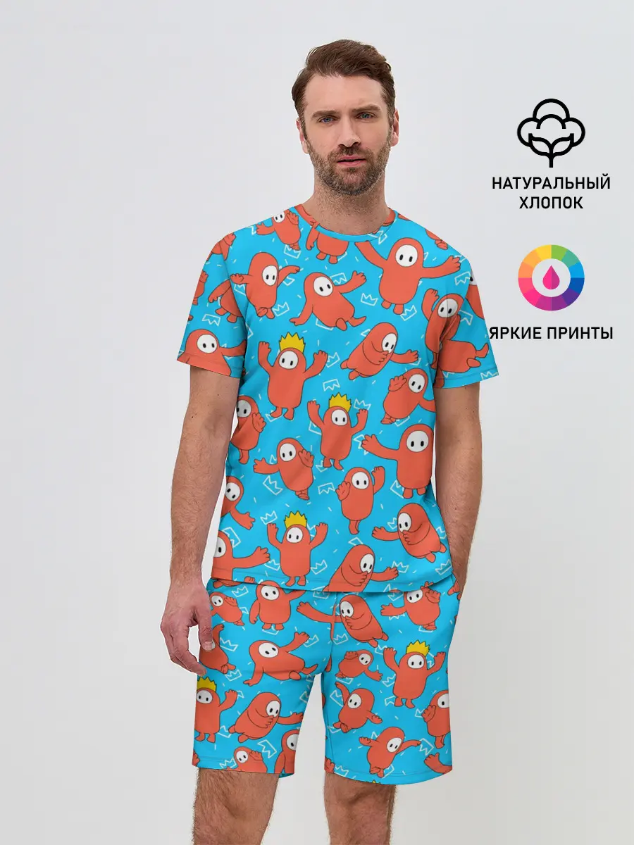 Мужской костюм с шортами / Fall guys red