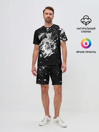 Мужской костюм с шортами / Хамон белые брызни