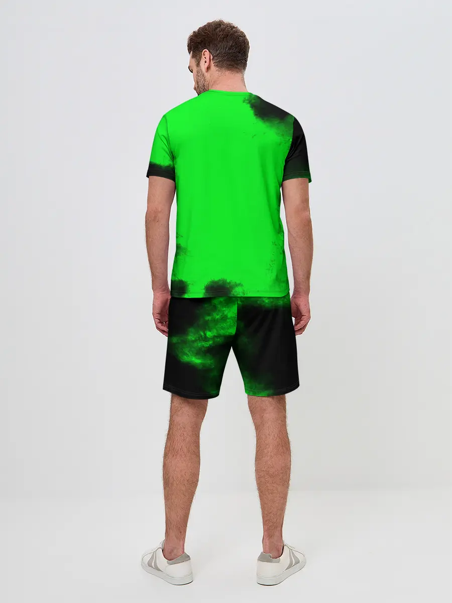 Мужской костюм с шортами / Джоджо герои зеленый дым