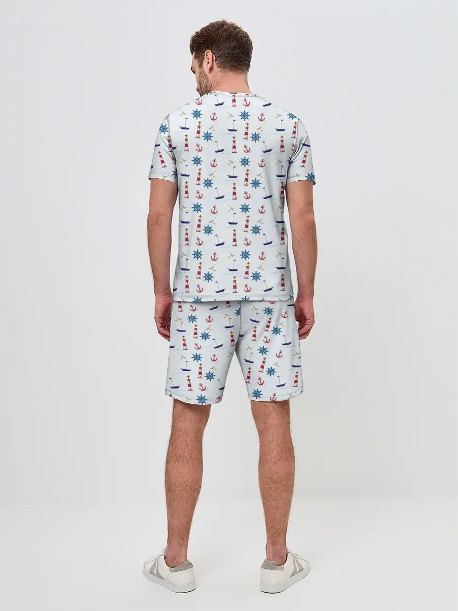 Мужской костюм с шортами / Кораблики да маяки