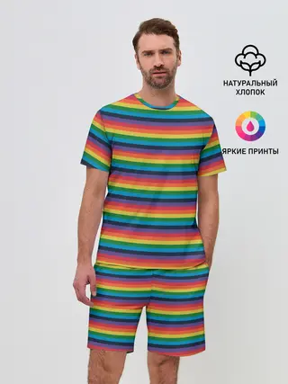 Мужской костюм с шортами / Радужный флаг