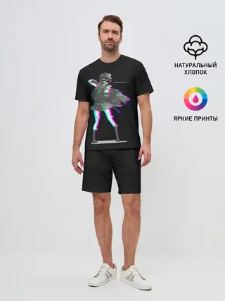 Мужской костюм с шортами / Акаме Глитч на черном