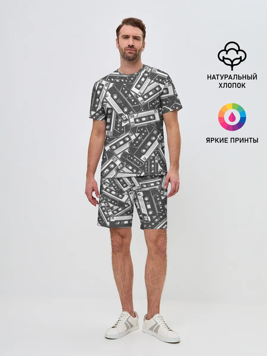 Мужской костюм с шортами / retro pattern