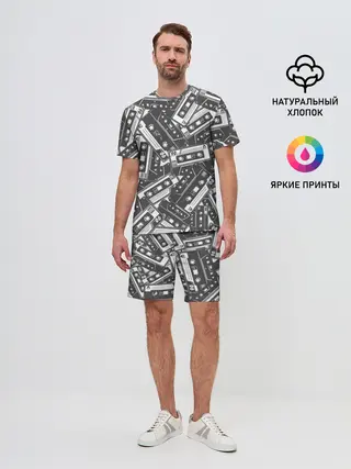 Мужской костюм с шортами / retro pattern