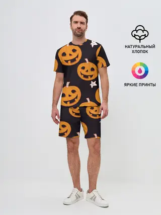 Мужской костюм с шортами / Весёлые тыквы