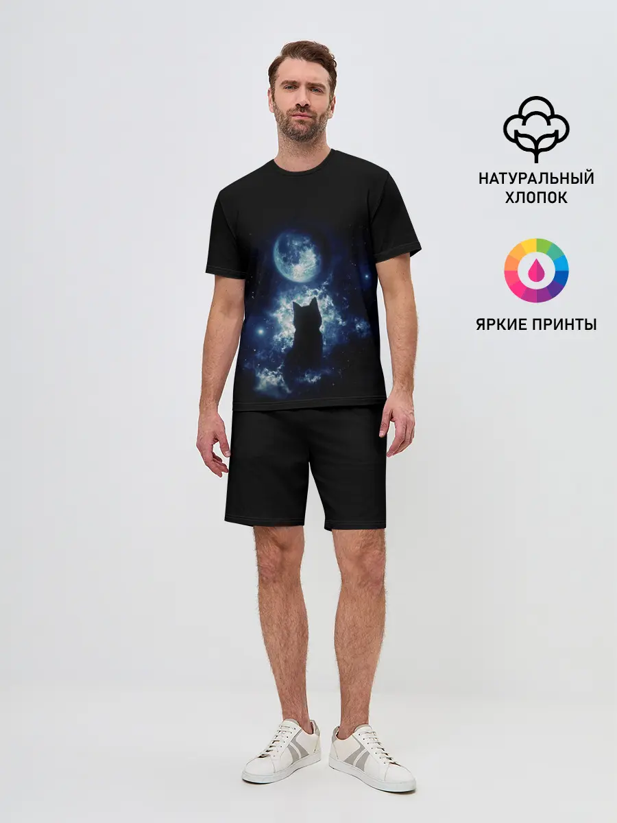 Мужской костюм с шортами / Кот