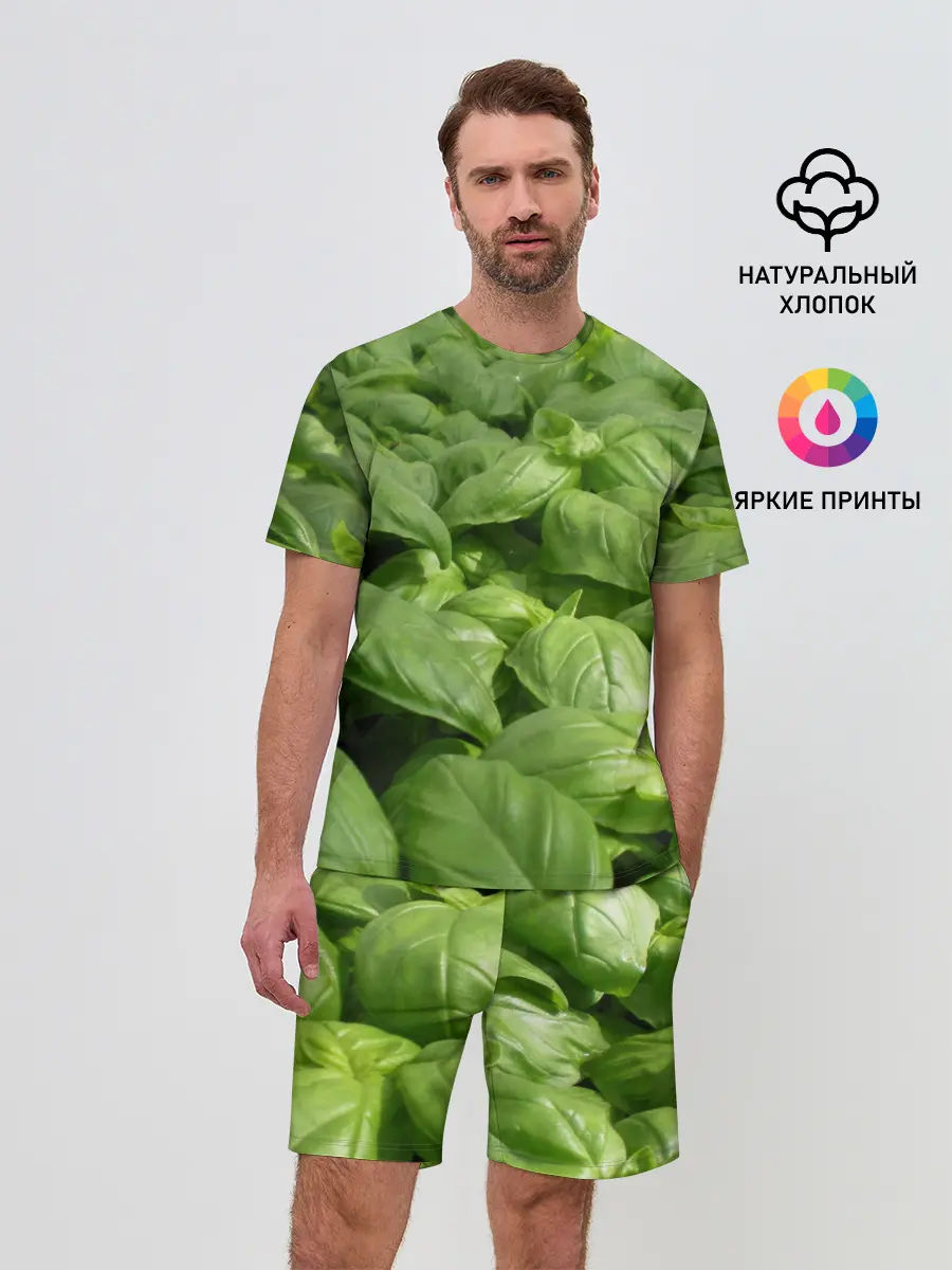 Мужской костюм с шортами / Неоновый базилик