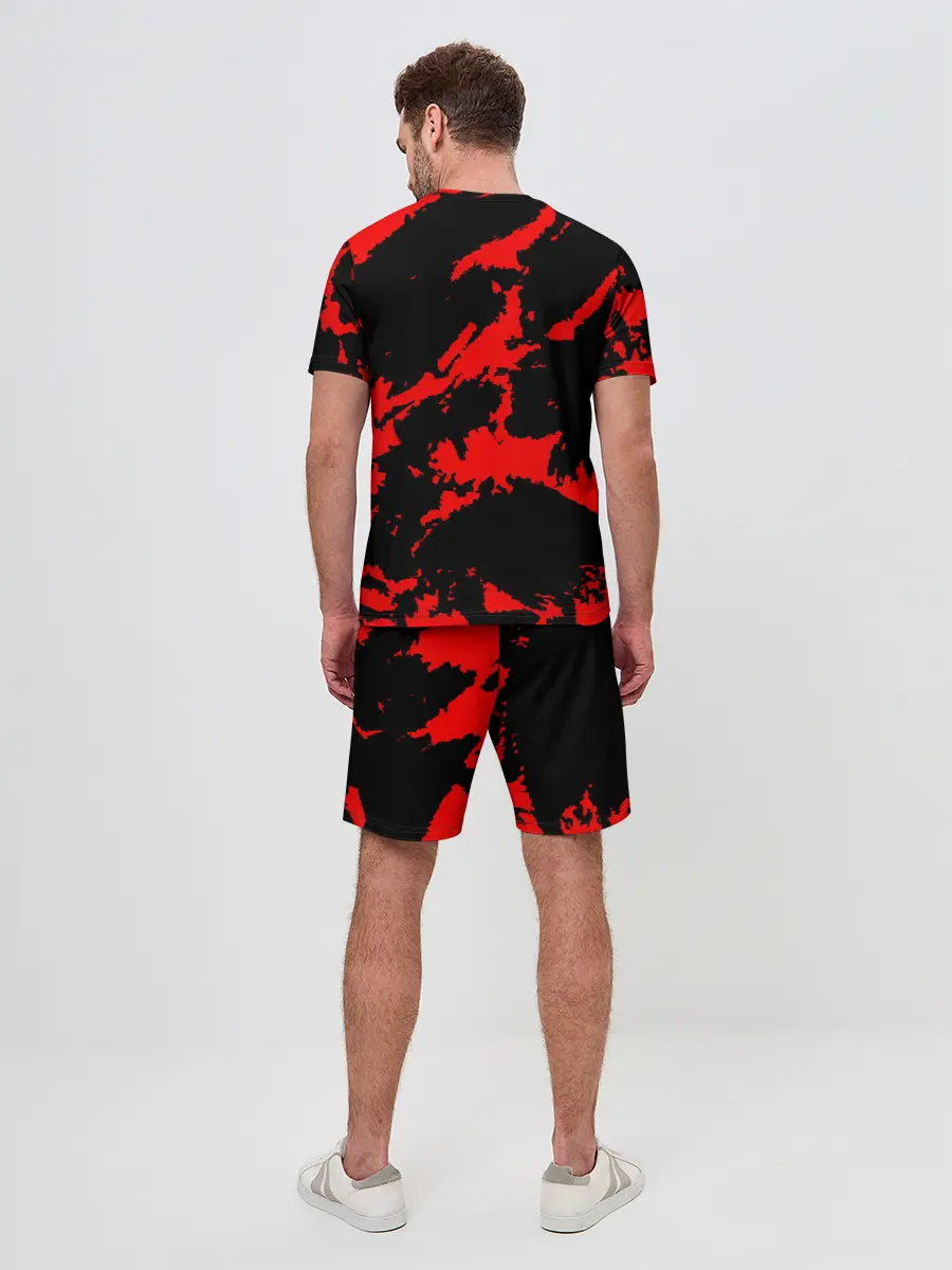 Мужской костюм с шортами / Красный на черном
