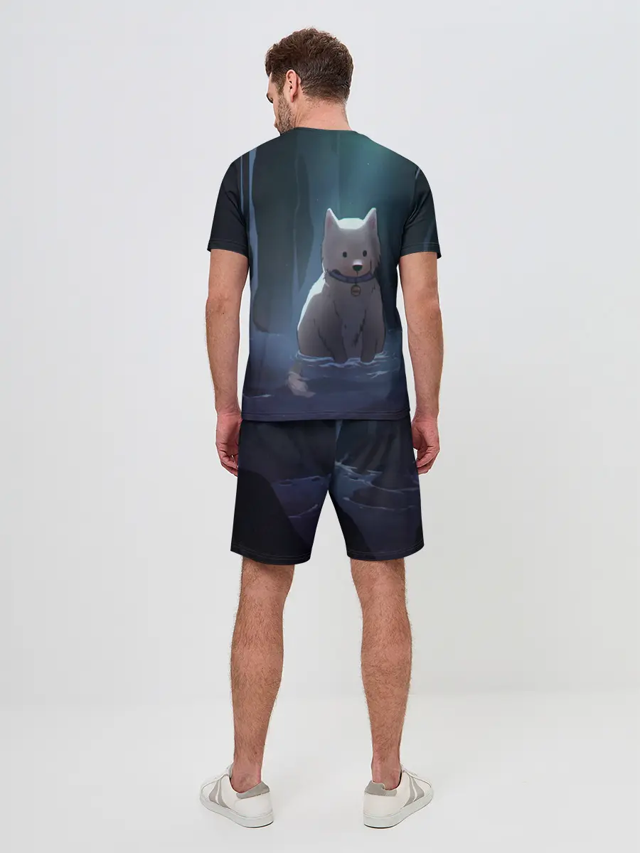 Мужской костюм с шортами / Одинокий пес в озере слез